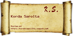 Korda Sarolta névjegykártya